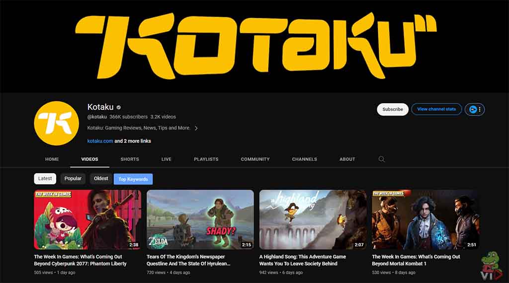 Kotaku - YouTube Channel Ideas for Beginners (12 Examples)